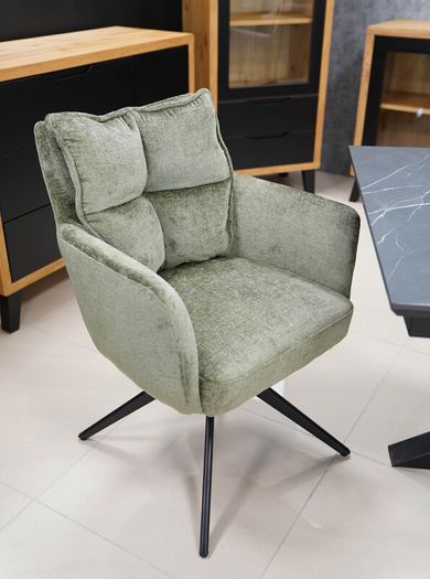 Cremona Swivel Armchair Light Grey Chenille 360
