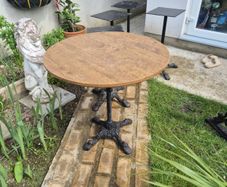 Pub, restaurant table, garden bar, cast iron home, table, Victorian cast iron table legs, bistro set, oak home garden.
