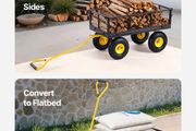 Steel Garden Cart 500lb Capacity Heavy Duty Yard Wagon Cart 10in Tires
