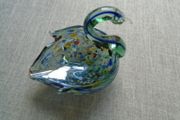 Coloured glass swan dish, Glass dish, Trinket dish, Home decor