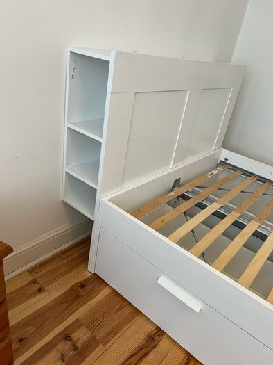 IKEA Brimnes Double Bed Frame with Headboard and Storage