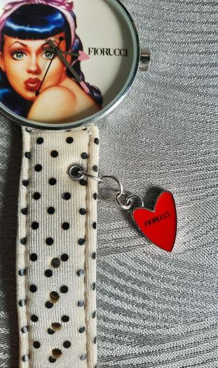 RARE Vintage Fiorucci "Rear Window" Pin-Up Watch - Polka Dot Strap
