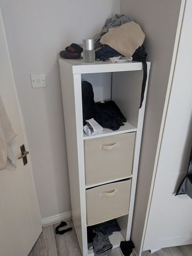 White IKEA 1x4 Storage Unit