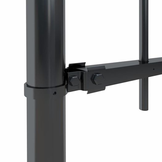 Garden Fence with Hoop Top Steel 15.3x0.6 m Black