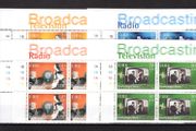 2001 Ireland Broadcasting in Ireland Commemorative Stamps Plate Blocks 1A1A1A1A &amp; 1B1B1B1B Mint Never Hinged (MNH)