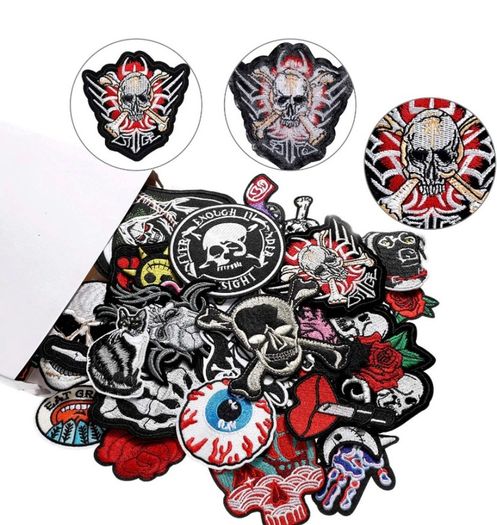 30 Pieces Rock Punk Band Patch or Alien Patches Punk Iron-on Patches Assorted Punk Embroidered Iron-on Patches Skull Eye Ball Pattern for Halloween Jackets Hat Clothing Bags (FREE POSTAGE)