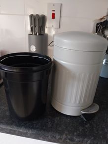 grey bathroom bin