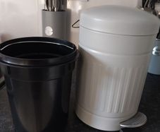 grey bathroom bin