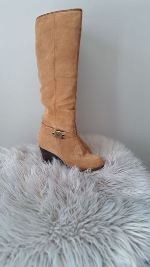 Tan suede wedge Boots