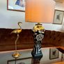 Vintage Large Glazed Asian Batik Motif Table or Console Lamp Image 2