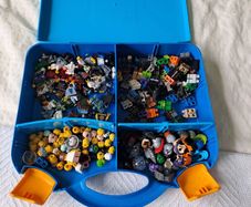 Large Genuine LEGO Minifigure Parts Lot  200 + Pieces with Organizer