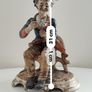Large Vintage Italian Capodimonte Style Figurine. Hand Finished. Seated Gentleman with Pipe.  31cm . Made in Italy Image 7