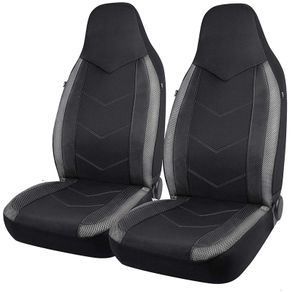 2x High Back Air Mesh Fabric Car Seat Covers Sporty Design Airbag Compatible Fit For Most Car Suv Truck Van Seat Cushion