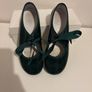 Forest Green Girls Leather Shoes Image 10