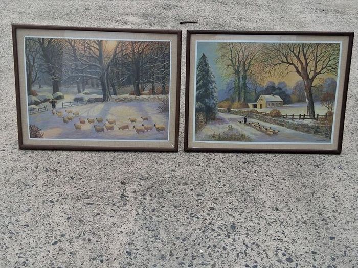 2 X Tom Mc Assey Oil On Board Original Irish Paintings