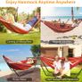 Hammock with Stand, Double Cotton Fabric with Spreader Image 5