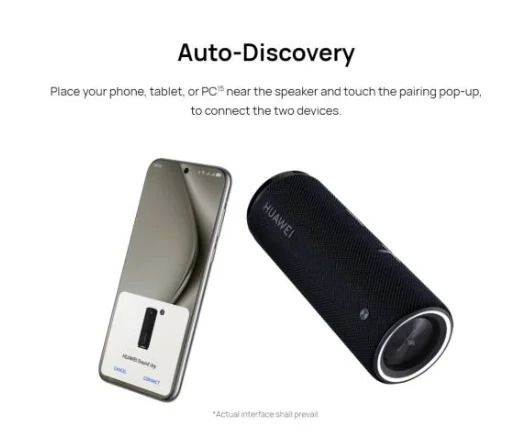 HUAWEI Sound Joy Portable Bluetooth Speaker, 79 dBA @2 m Devialet Quad Speakers, 26 Hour Playback, Shake Stereo Link Up, Obsidian Black