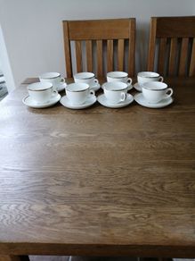 Wedgwood Vintage Cups & Saucers Bone China  Hotel Quality x 8