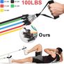 Resistance Bands Set 5pcs with Handle Strength Exercise Resistance Band Training Fitness Tubes Tension Bands Workout Gym Equipment Men and Women for Home Use Physical Training Cable (FREE POSTAGE) Image 6