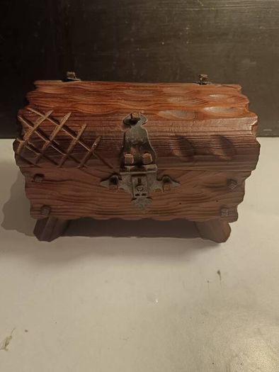 Vintage Wooden Hand Riveted Mini Chest