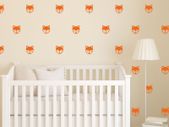 Fox Face Wall Stickers, Fox Face Pattern, Nursery Decals, Nursery Decor