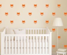 Fox Face Wall Stickers, Fox Face Pattern, Nursery Decals, Nursery Decor