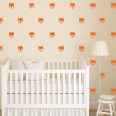 Fox Face Wall Stickers, Fox Face Pattern, Nursery Decals, Nursery Decor