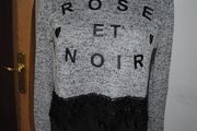 H&amp;M Divided grey lace long sleeve top top size S UK10 EU38 Postage included