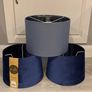 light shades x3 new navy velvet and tweed effect. See description for pricing please Image 2