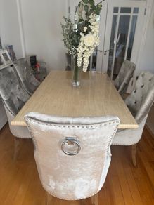 Crushed Velvet Knocker Chair Set of 6