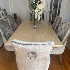 Crushed Velvet Knocker Chair Set of 6