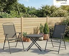 Garden Bistro Set, 3 Pieces Table and Chairs Set, Outdoor Garden Furniture with Foldable Breathable Mesh Fabric Armchairs & Glass Top Coffee Table, Dark Grey