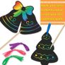 48 pieces Christmas Scratch Art Cards, Hanging Decorations Christmas Crafts doodle game For Kids (FREE POSTAGE) Image 5