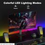 C30 Bluetooth PC Speakers for Desktop Computer, Monitor, Laptop, Gaming, 3.5mm Aux input, USB Powered, Colourful LED Lighting, Stereo 2.0, 1 Pair Image 4