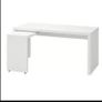 IKEA White L Shaped DeskCorner Desk Good Conditio Image 2