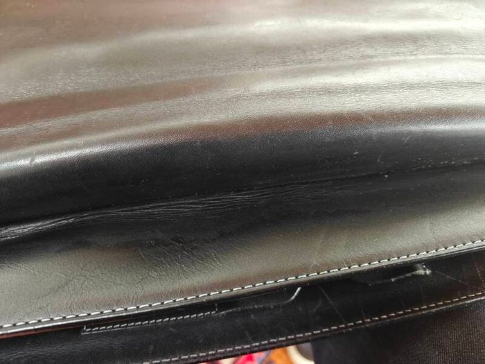 Quality Mens Leather Parisian Lancel Black Satchel Bag