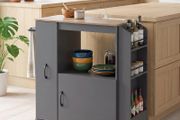 Kitchen Trolley with Power Outlet Kitchen Island Cart  Pull-Out Drawer