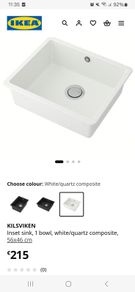 Sink kitchen white composite