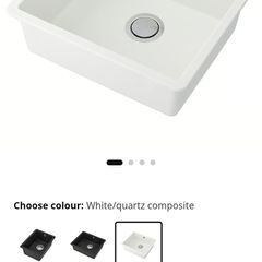 Sink kitchen white composite