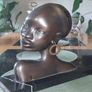 Karl Hagenauer brass bust of an African woman Image 2