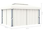 Gazebo with Curtain Cream White Aluminium