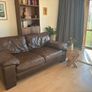 (1 of 2 + futon) Brown genuine Italian leather 3 seater sofa Image 10