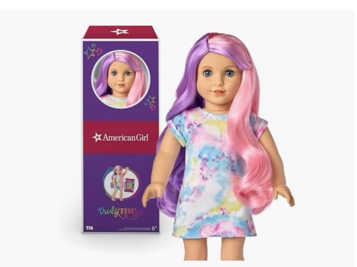 American Girl 18-Inch Truly Me Doll with Blue Eyes, Lavender & pink Hair EUC