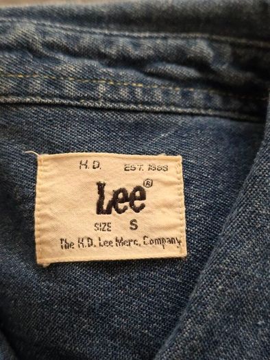 Lee Denim Shirt Pearl Snap Mens Small