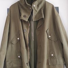 Oasis Reunion Ready !!! Indie Khaki 100% cotton parka Sz M/ L (Measures 24 inches pit to pit)