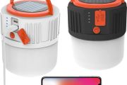 2 Pack Solar Camping Light, LED USB Rechargeable Tent Lamp, Waterproof 5 Modes Outdoor Lantern for Hiking, Camping, Fishing, Hunting, Emergency, Garden, Gazebo (FREE POSTAGE)