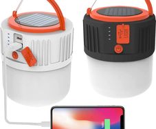 2 Pack Solar Camping Light, LED USB Rechargeable Tent Lamp, Waterproof 5 Modes Outdoor Lantern for Hiking, Camping, Fishing, Hunting, Emergency, Garden, Gazebo (FREE POSTAGE)