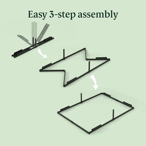 Double Bed frame - Bed 135x190 cm - 36cm Height - Metal bed frame with Underbed storage and steel slat support - Black