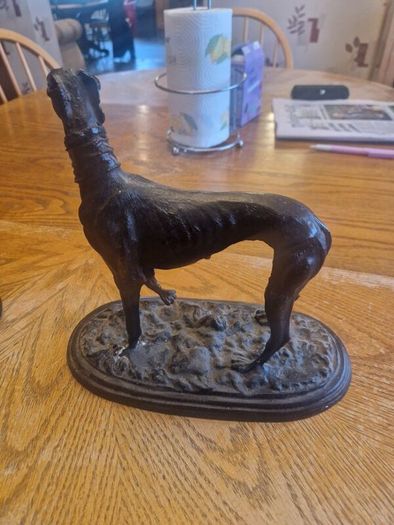 2 Bronze Greyhound Sculptures