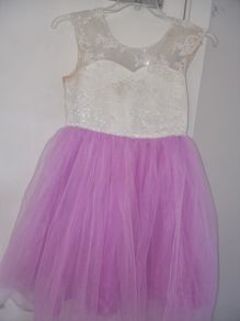 White and purple dress